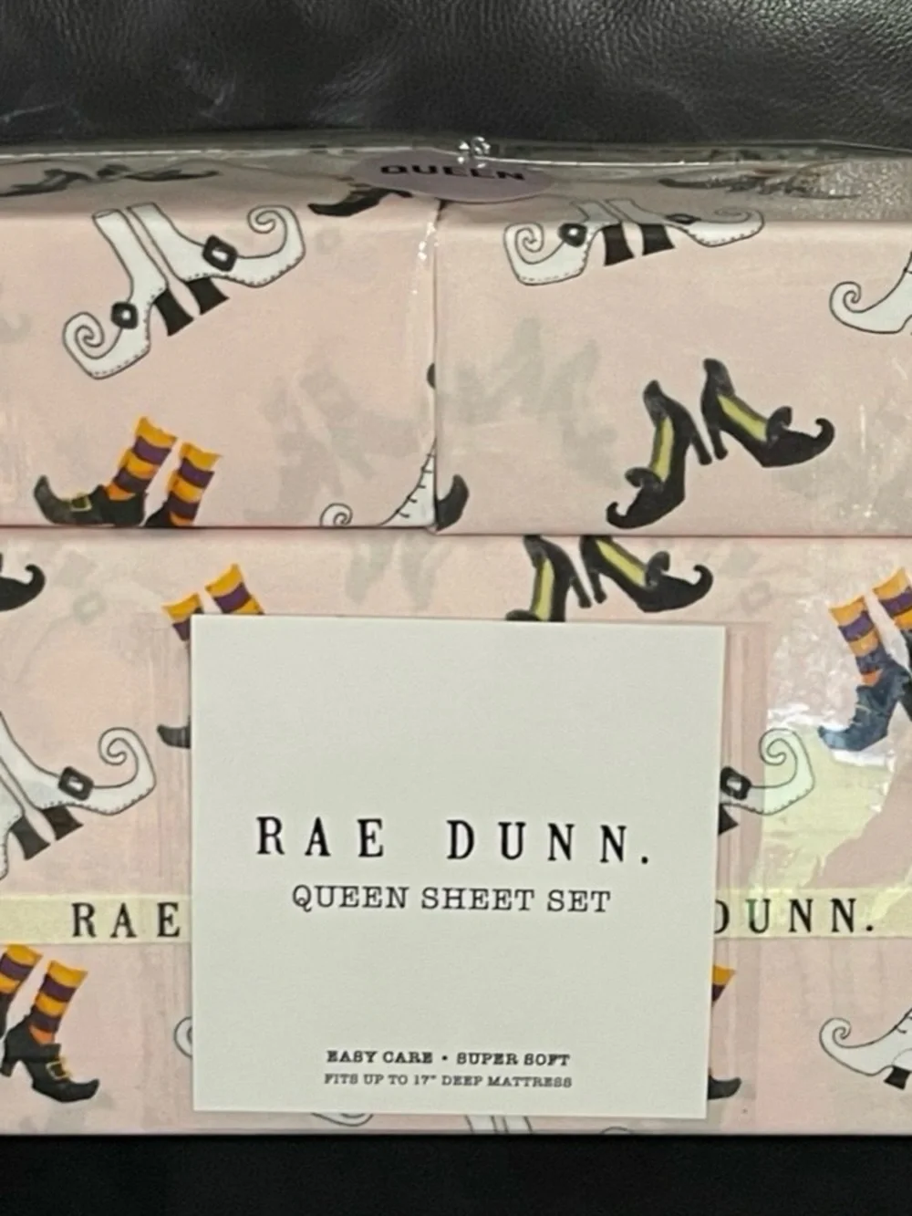 Halloween Rae Dunn Queen Sheet Set - Rae Dunn Halloween Witch Boots Sheets